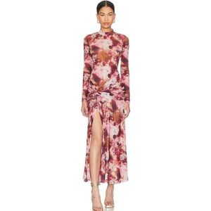 NWOT BARDOT RUCHED MESH MIDI-MAXI DRESS